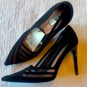 Zara Women's Black Mesh Heels